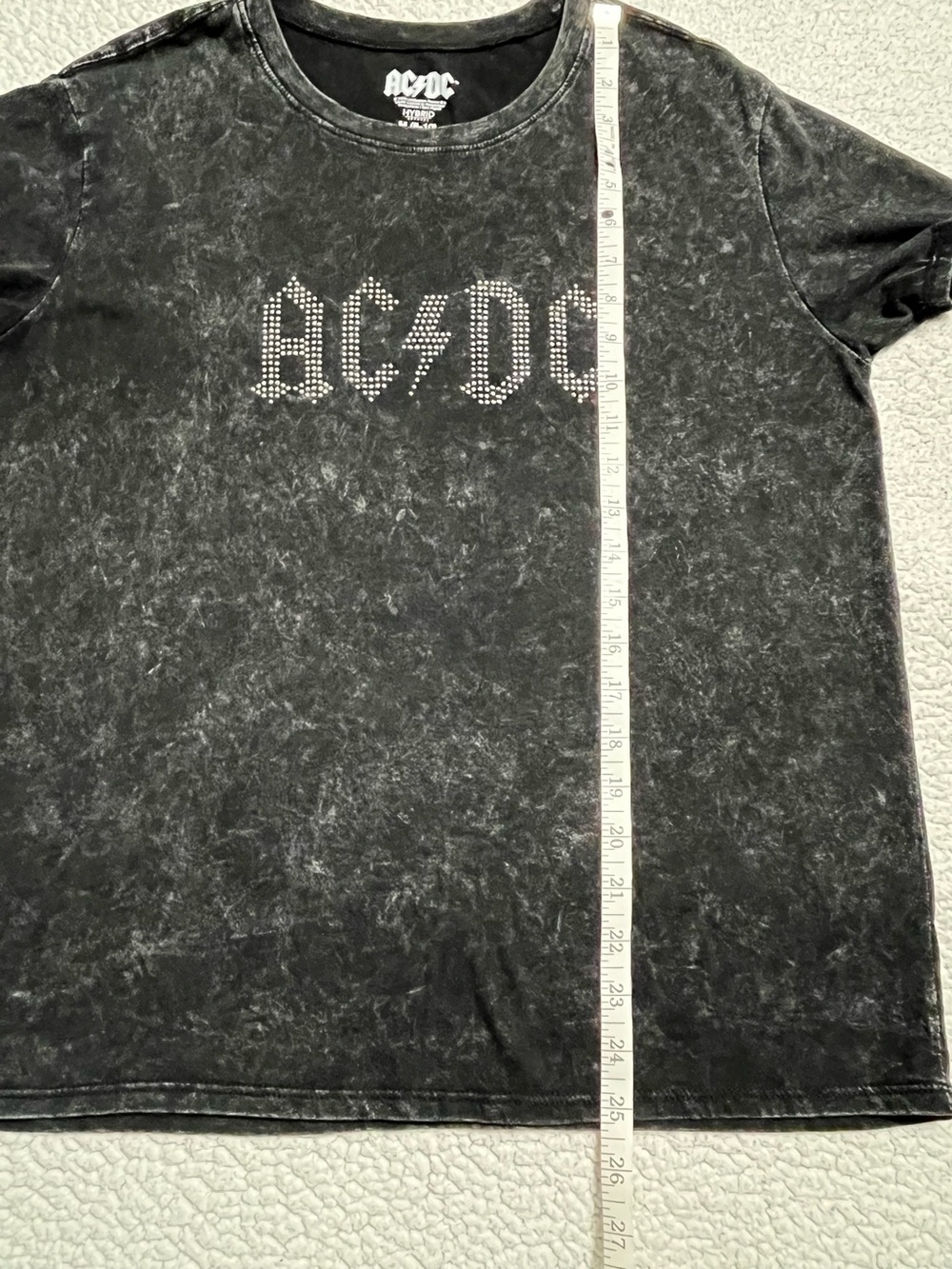 AC/DC Black Rhinestone Logo Tee - Picture 5 of 6